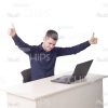 Young Man Working On Laptop Cutout Photo Pack-11288