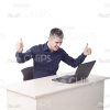 Young Man Working On Laptop Cutout Photo Pack-11289