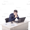Young Man Working On Laptop Cutout Photo Pack-11290