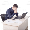 Young Man Working On Laptop Cutout Photo Pack-11294