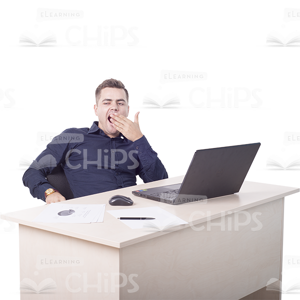 Young Man Working On Laptop Cutout Photo Pack-11295