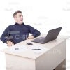 Young Man Working On Laptop Cutout Photo Pack-11300