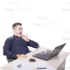 Young Man Working On Laptop Cutout Photo Pack-11301