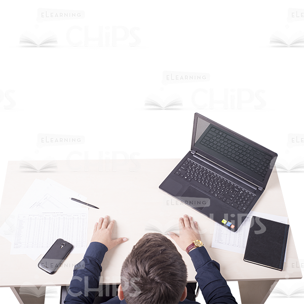 Young Man Working On Laptop Cutout Photo Pack-11304