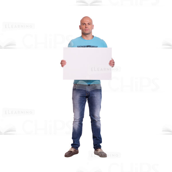 Athletic Man Presenting Board Cutout Photo Pack-10554