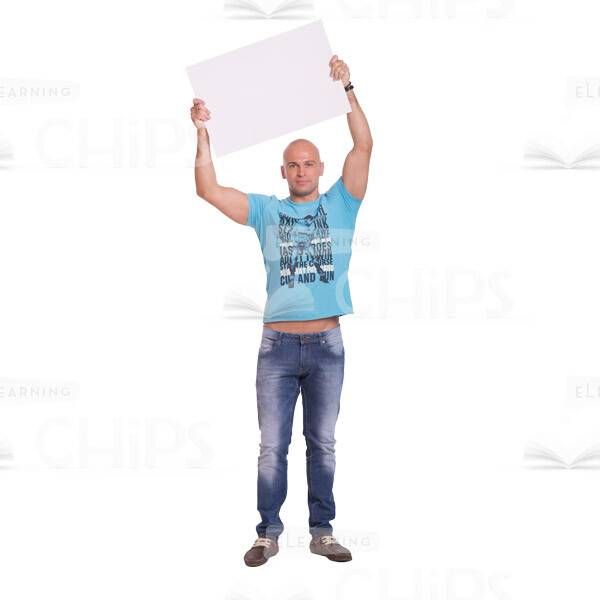Athletic Man Presenting Board Cutout Photo Pack-10557