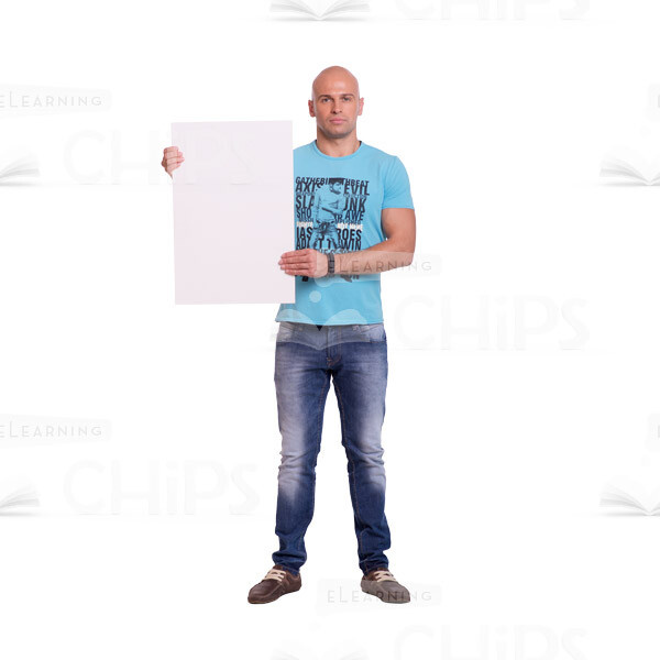Athletic Man Presenting Board Cutout Photo Pack-10558