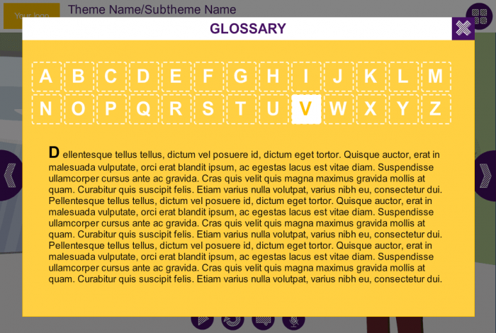Glossary Menu — Storyline Template