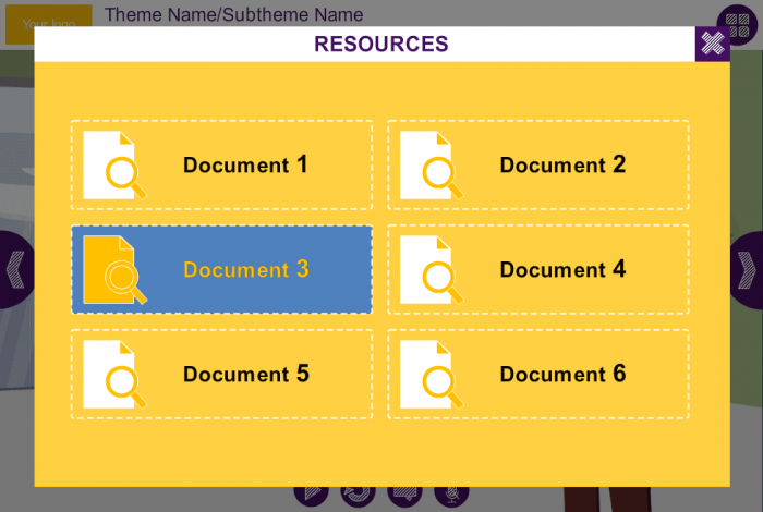 Resourses Menu — Storyline Course Player for eLearning
