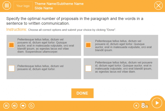 Question With Multiple Choice — Lectora eLearning Template