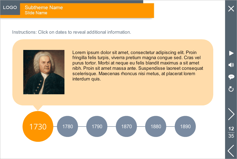 Timeline with Round Buttons — Templates for eLearning Developers Timeline with Round Buttons — Templates for eLearning Developers