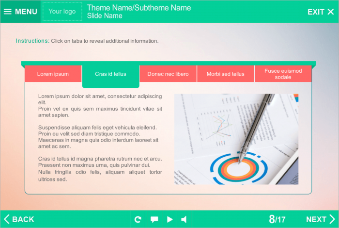Green Active Tab — Storyline Samples for eLearning Courses