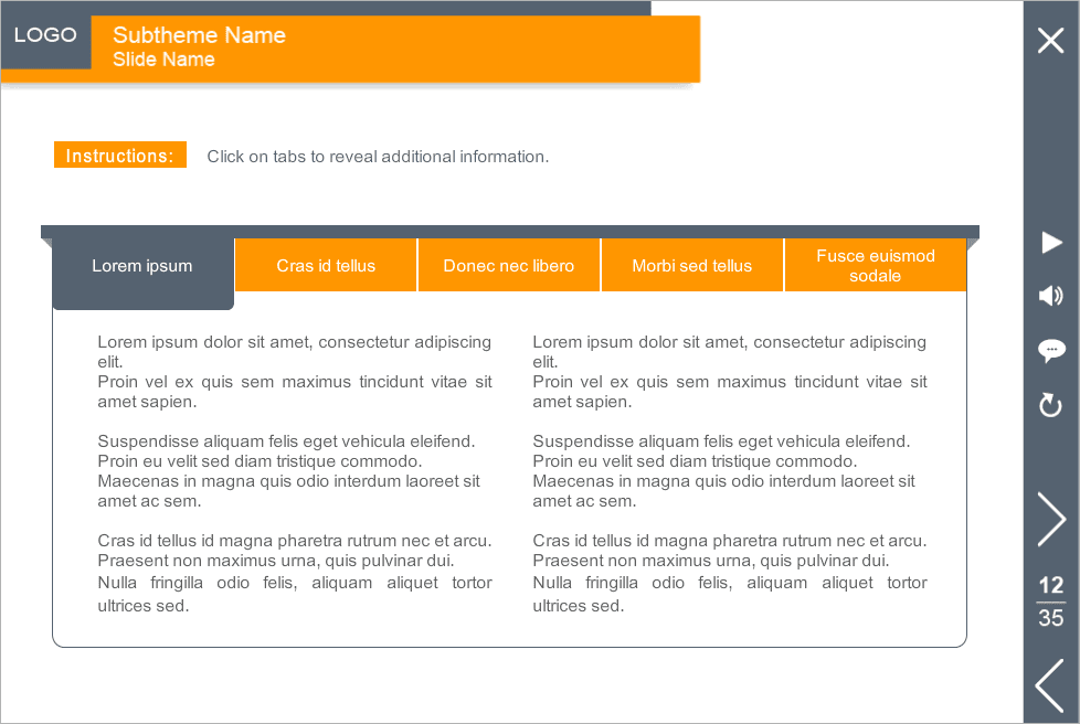 Horizontal Tabs — eLearning Template Package Horizontal Tabs — eLearning Template Package