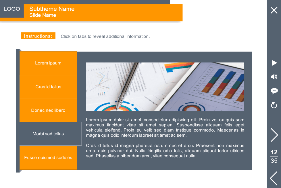 Slide with Vertical Tabs Block — Articulate Storyline Templates Slide with Vertical Tabs Block — Articulate Storyline Templates