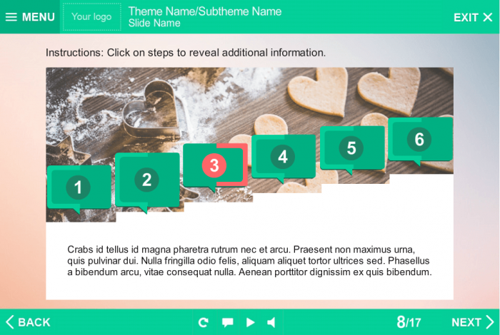 Clickable Steps — Green Storyline Template Pack