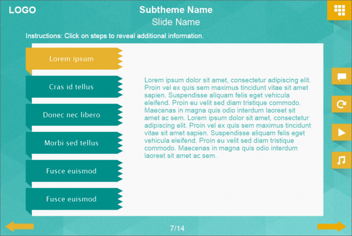 Divided Vertical Tabs — Lectora Template Package
