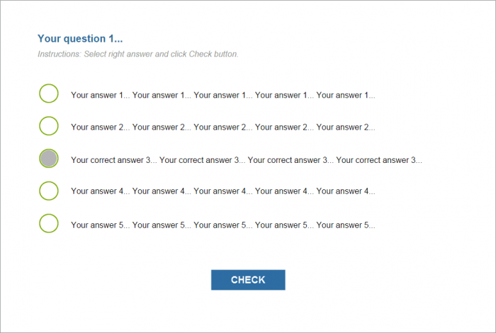 Single Choice Question — eLearning Template for Lectora Publisher