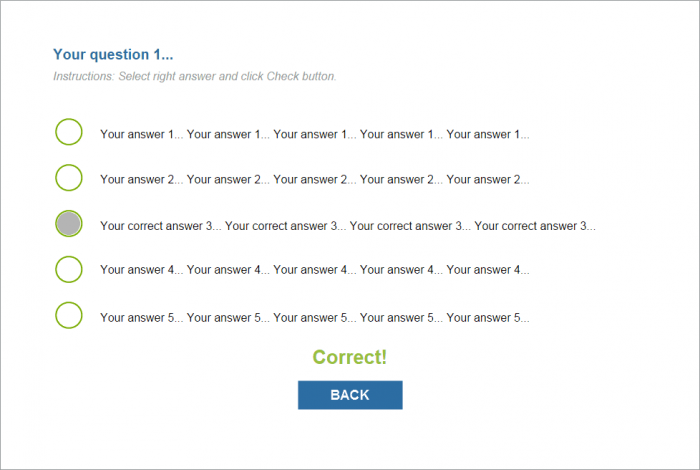 Correct Answer — eLearning Lectora Template