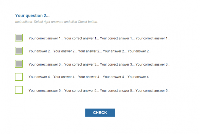 Multiple Choice Question — Lectora Templates for eLearning