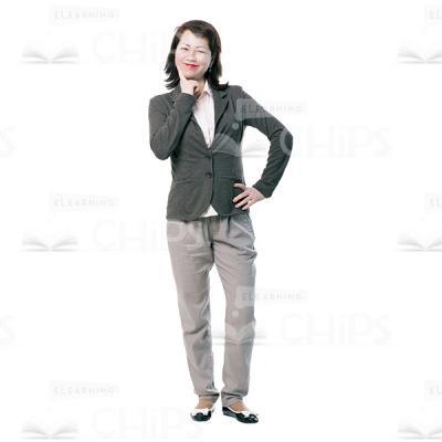 Cutout Woman Listents Attentively-0