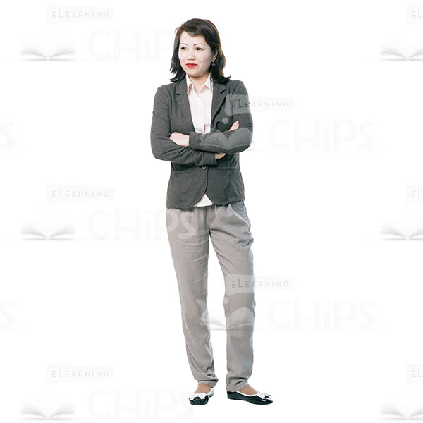 Handsome Young Woman Crossed Arms Cutout Photo-0