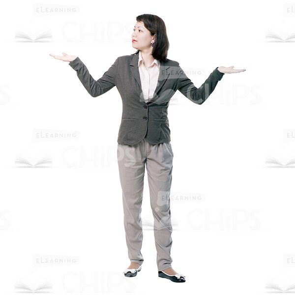 Well-Looking Young Woman Spreads Her Arms Cutout-0
