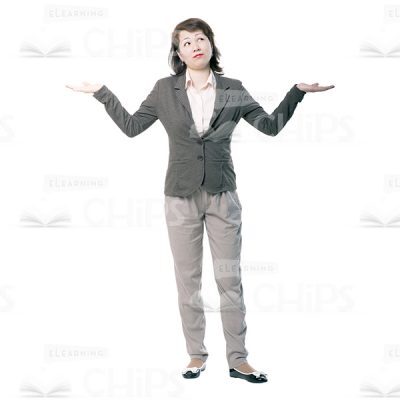 Cutout Woman Character Shows Scales Gesture-0