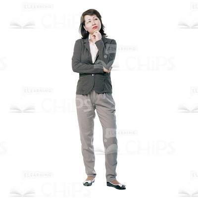 Thoughtful Young Woman Cutout Image-0
