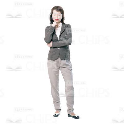 Pensive Young Woman Cutout Image-0