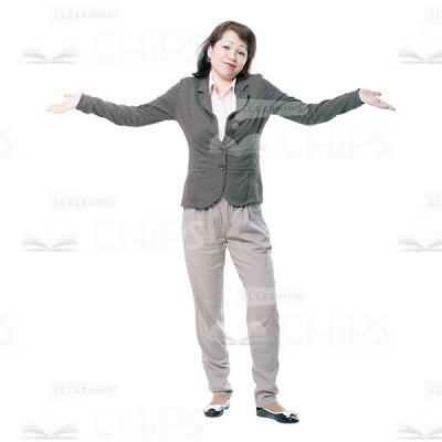 Cutout Young Woman Character Spreads Her Arms-0