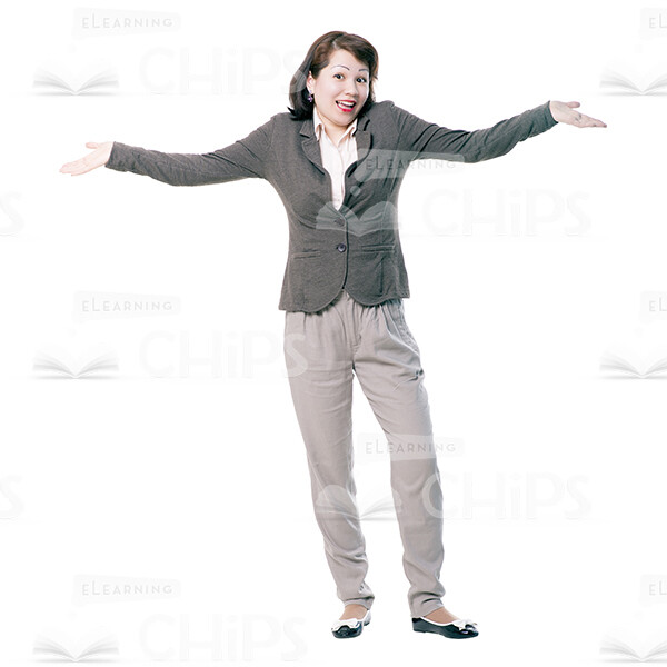 Young Woman Throwing Hands Up Cutout Photo-0