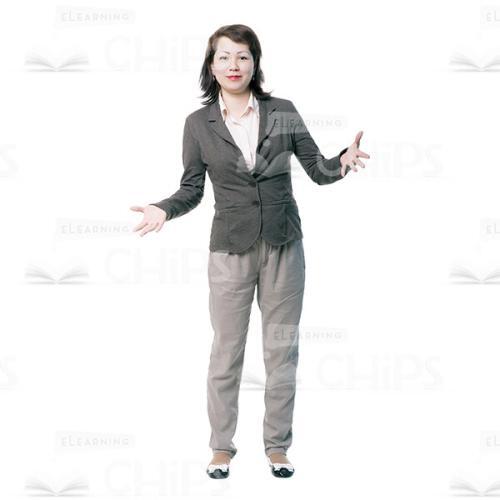 Attractive Woman Spreads Her Hands Cutout Photo-0