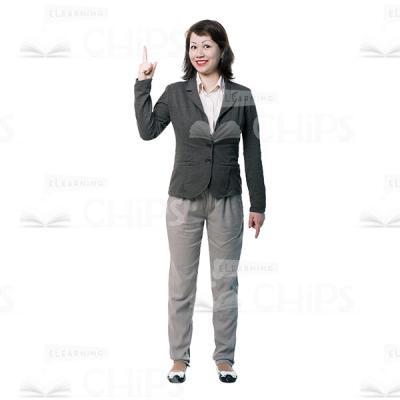 Surprised Woman Pointing Up Cutout -0