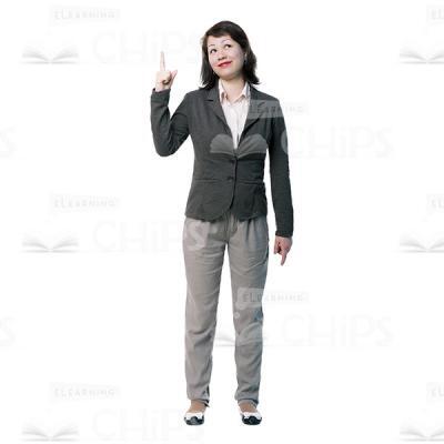 Dreaming Woman Pointing Upwards Cutout-0