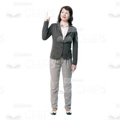 Good-Looking Young Woman Pointing Up Cutout-0