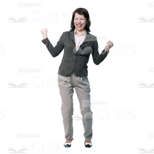 Happy Young Woman Making Yes Gesture Cutout-0