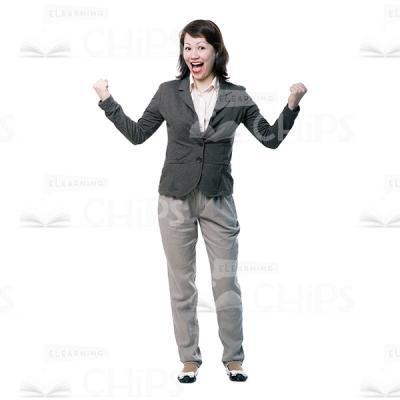 Cutout Image Of Satisfied Young Woman Saying "Yes!" -0