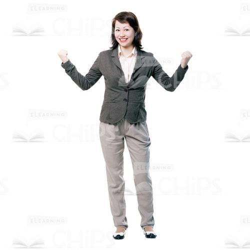 Satisfied Woman Character Making Yes Gesture Cutout-0