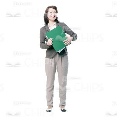 Laughing Woman Holding A Folder Cutout-0