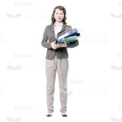 Serious Young Woman With Folders Cutout-0