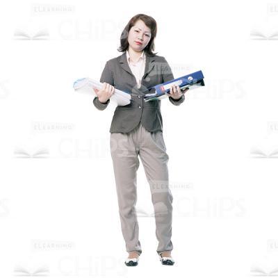 Busy Woman Character With Folders Cutout Picture-0