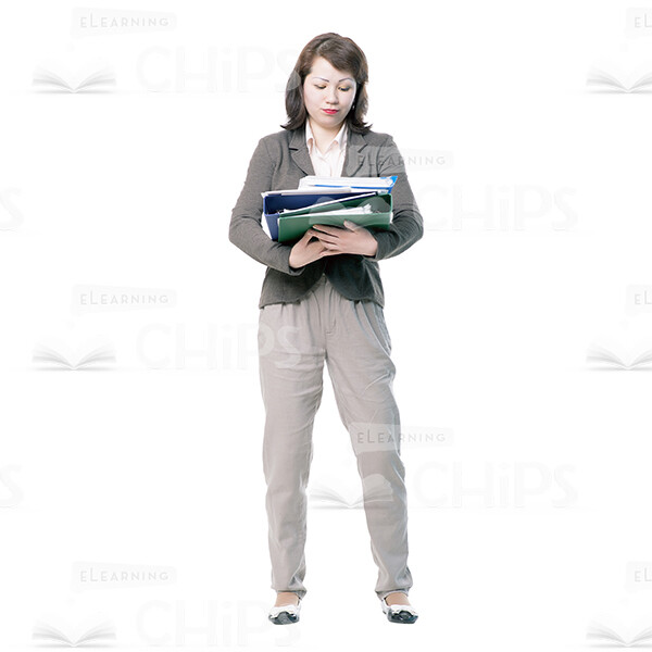 Pretty Young Woman Holding Folders Cutout Photo-0