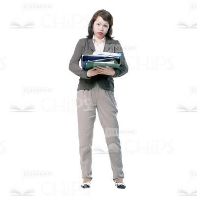 Tired Cutout Woman Holding Folders -0