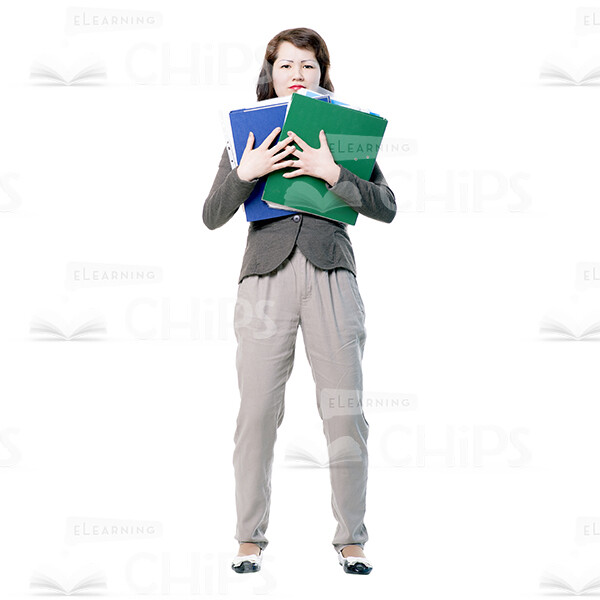 Displeased Young Woman Holding Folders Cutout Picture-0 Displeased Young Woman Holding Folders Cutout Picture-0
