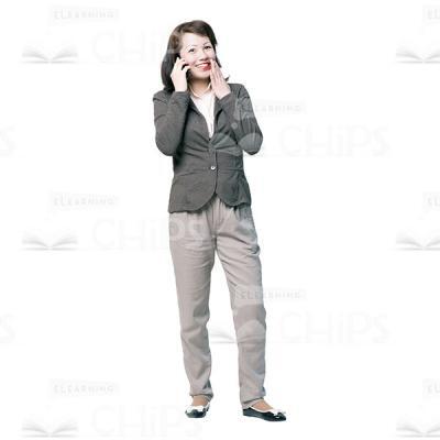 Surprised Young Woman Talking The Phone Cutout-0