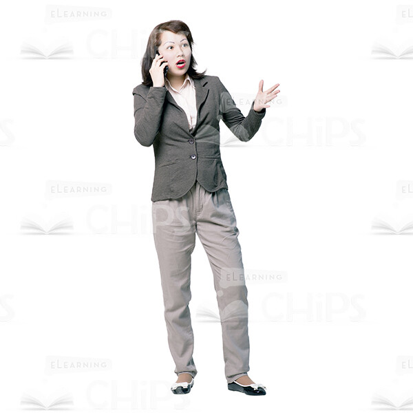 Cutout Woman Character Talking The Phone Emotionally-0