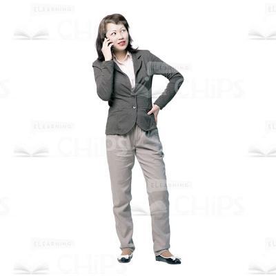 Thoughtful Young Woman Talking The Phone Cutout-0