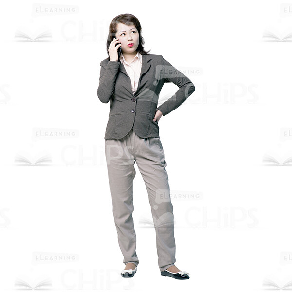Wistful Young Woman Talks On Phone Cutout Image-0