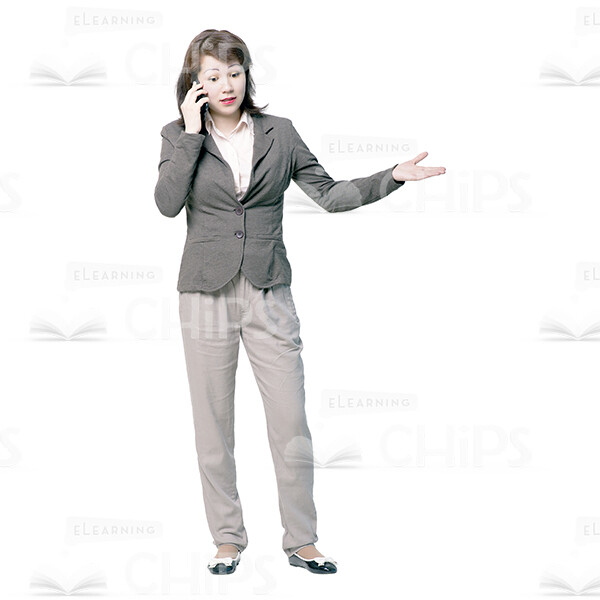 Woman Character Talking The Phone Cutout Picture-0