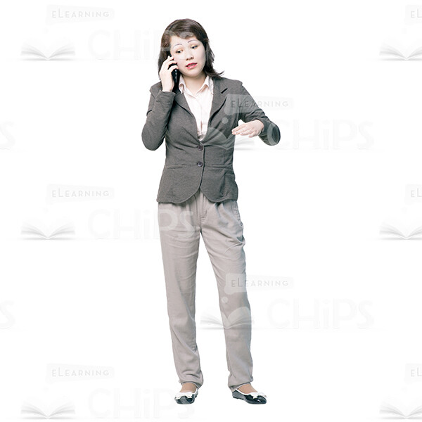 Busy Young Woman Talking The Phone Cutout Picture-0